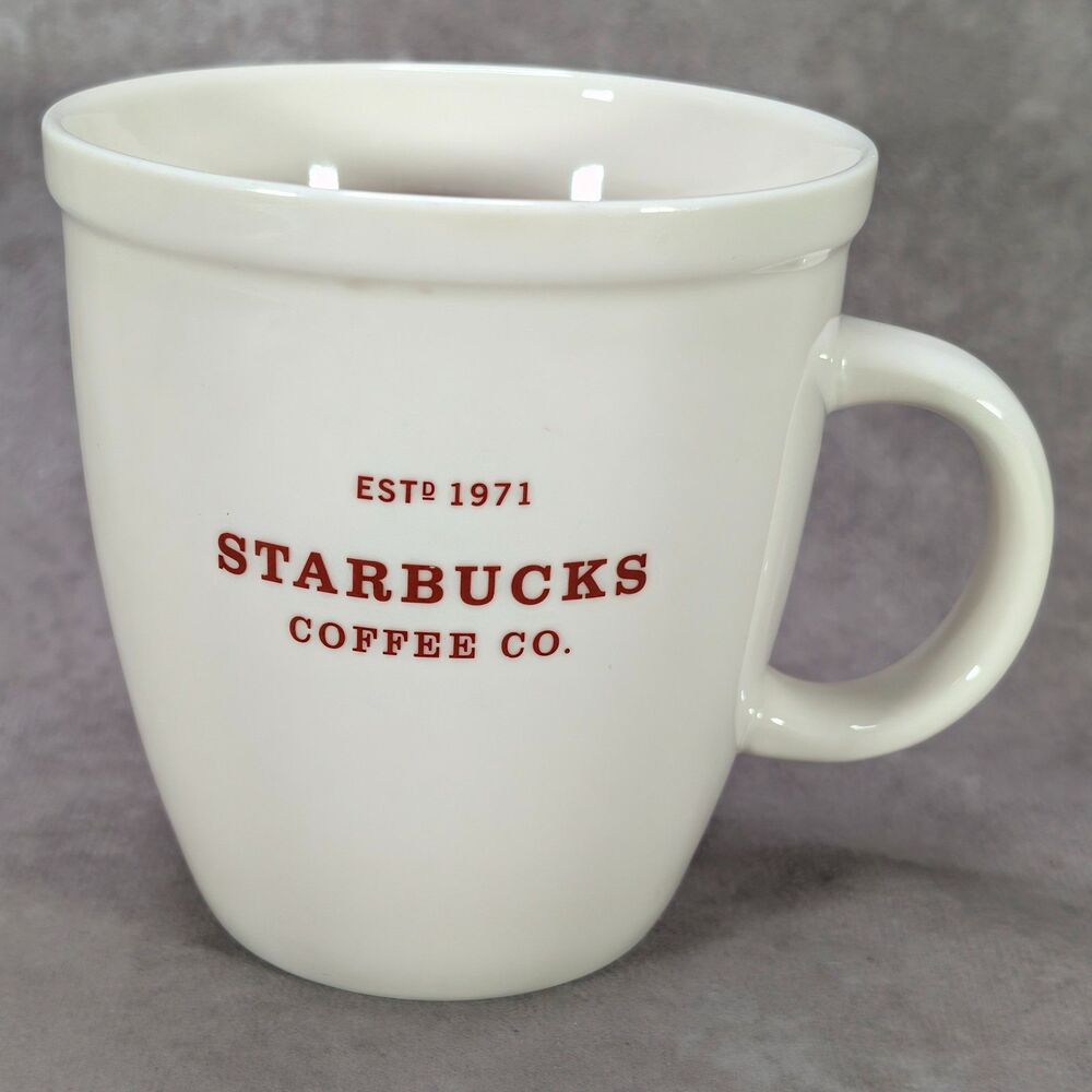 Starbucks Coffee Co. Est. 1971 Holiday 2007 Classic Cream Ceramic Coffee Mug Cup